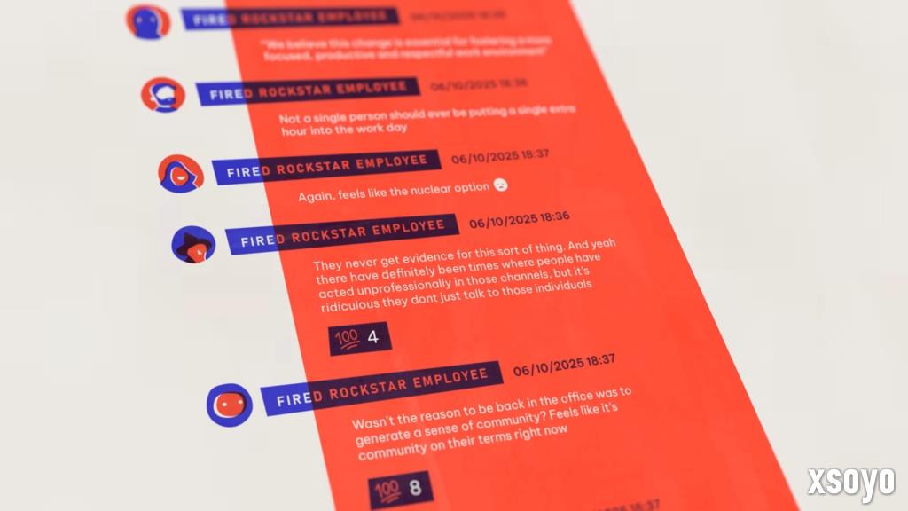 R星解雇34名员工内部消息曝光！ 仅因讨论工作政策