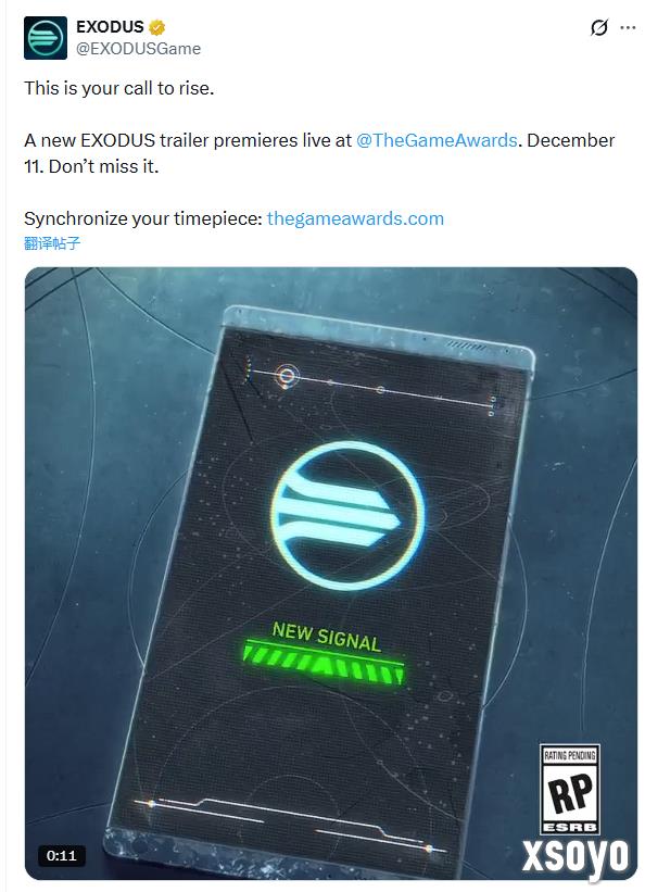 3A科幻大作《Exodus》确认亮相今年TGA！ 前《质量效应》团队打造