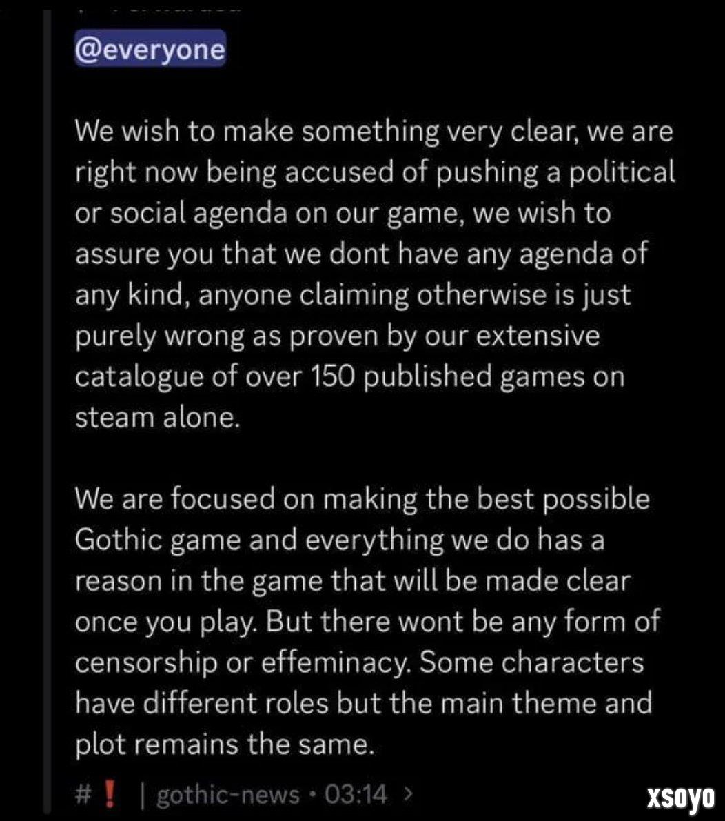 《哥特王朝：重制版》官方发声明 但网友批评官方撒谎