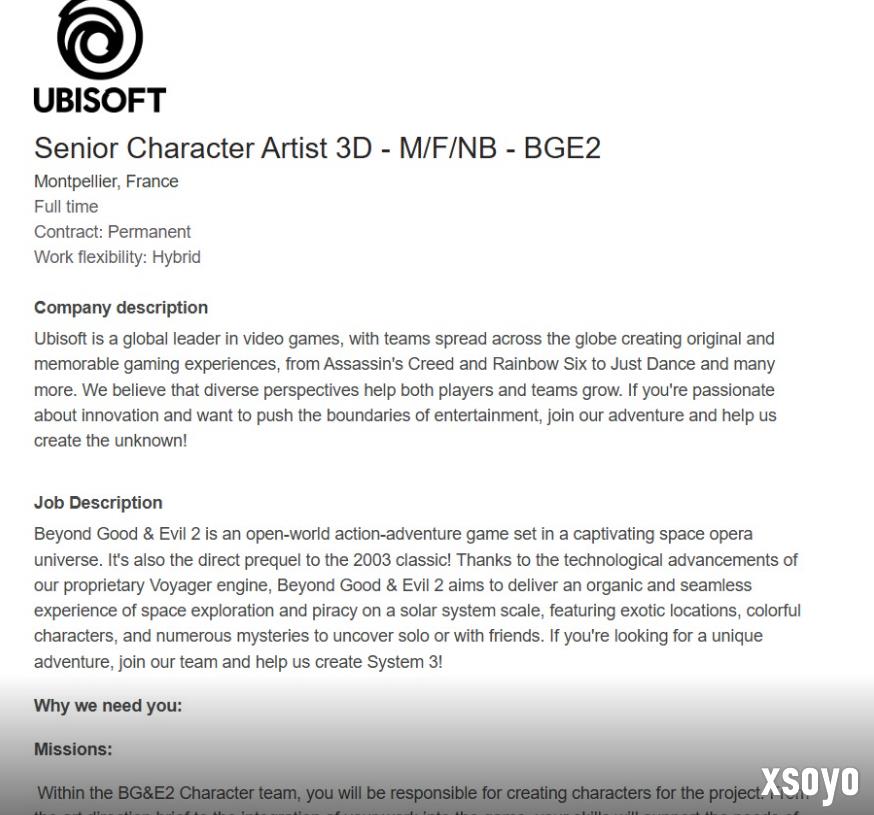 曝《超越善恶2》仍处于开发中期阶段 角色都没设计好？