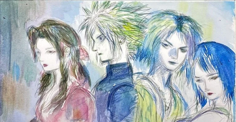 一幅画拍出百万日元！抽象版《最终幻想7》爱丽丝等