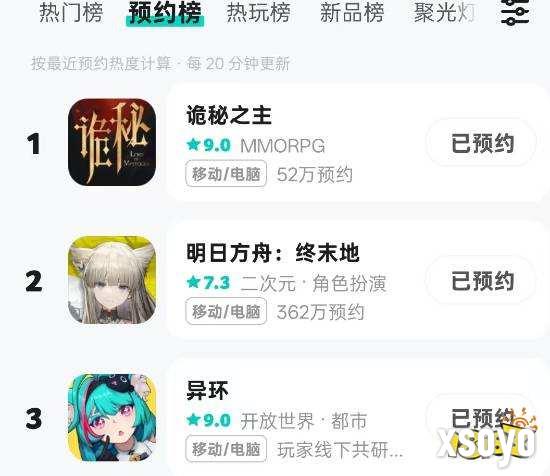 TapTap 预约开启并登顶预约榜截图
