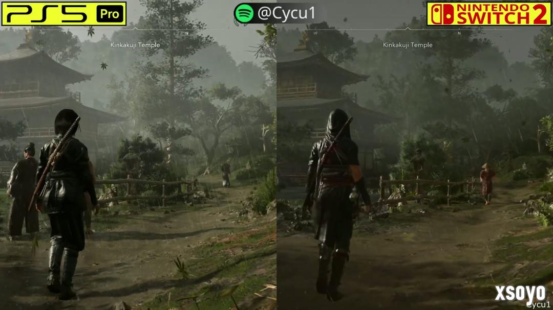 《刺客信条：影》PS5 Pro和Switch 2画面对比