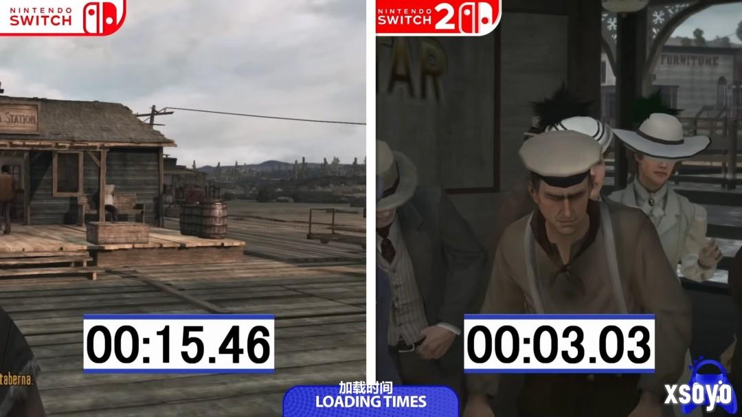 《荒野大镖客：救赎》Switch1和Switch2画面对比