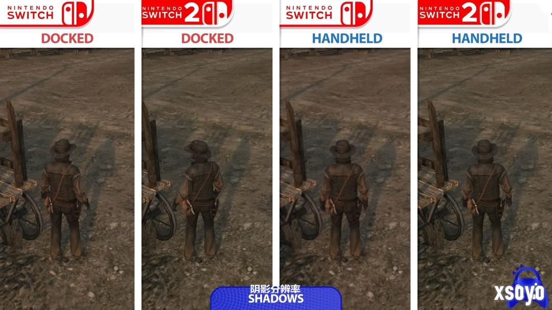 《荒野大镖客：救赎》Switch1和Switch2画面对比
