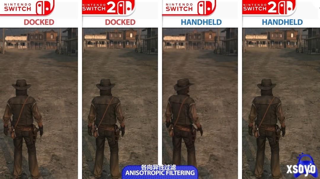 《荒野大镖客：救赎》Switch1和Switch2画面对比